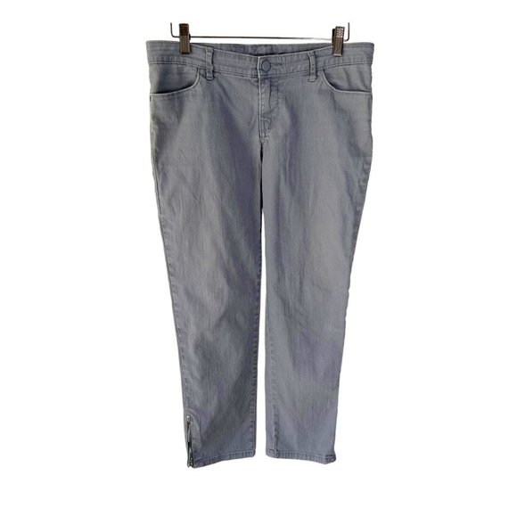 Norma Kamali Grey Ankle Zip Straight Leg Jeans 4 - Picture 1 of 9
